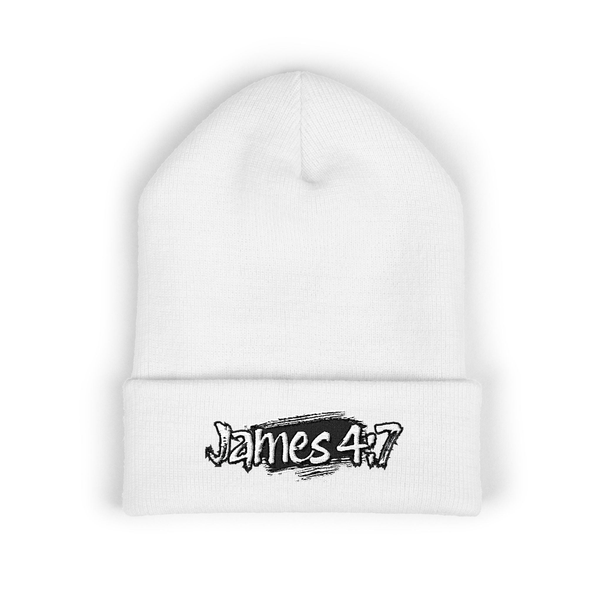 James 4:7 Embroidered Cuffed Beanie