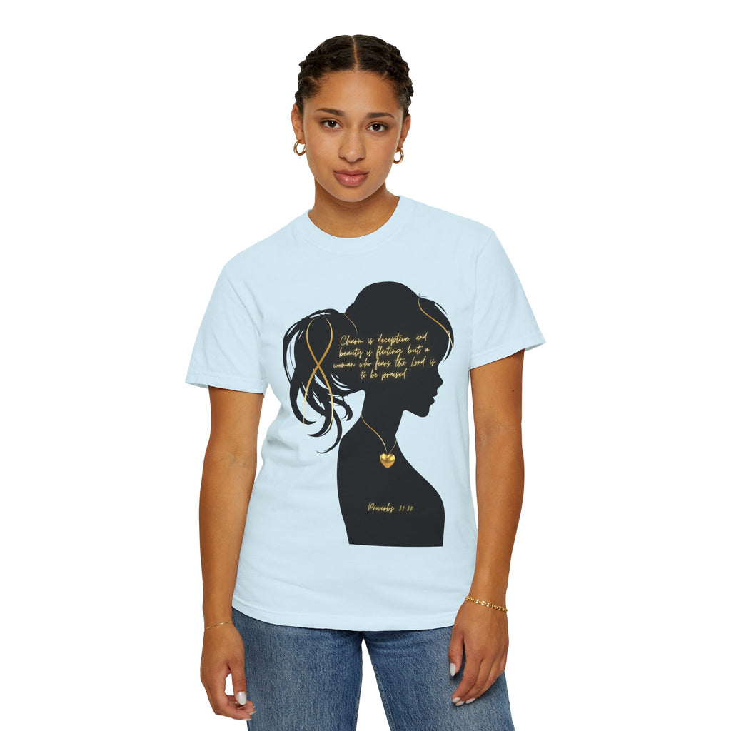 Proverbs 31:30 Gold Heart- T-Shirt