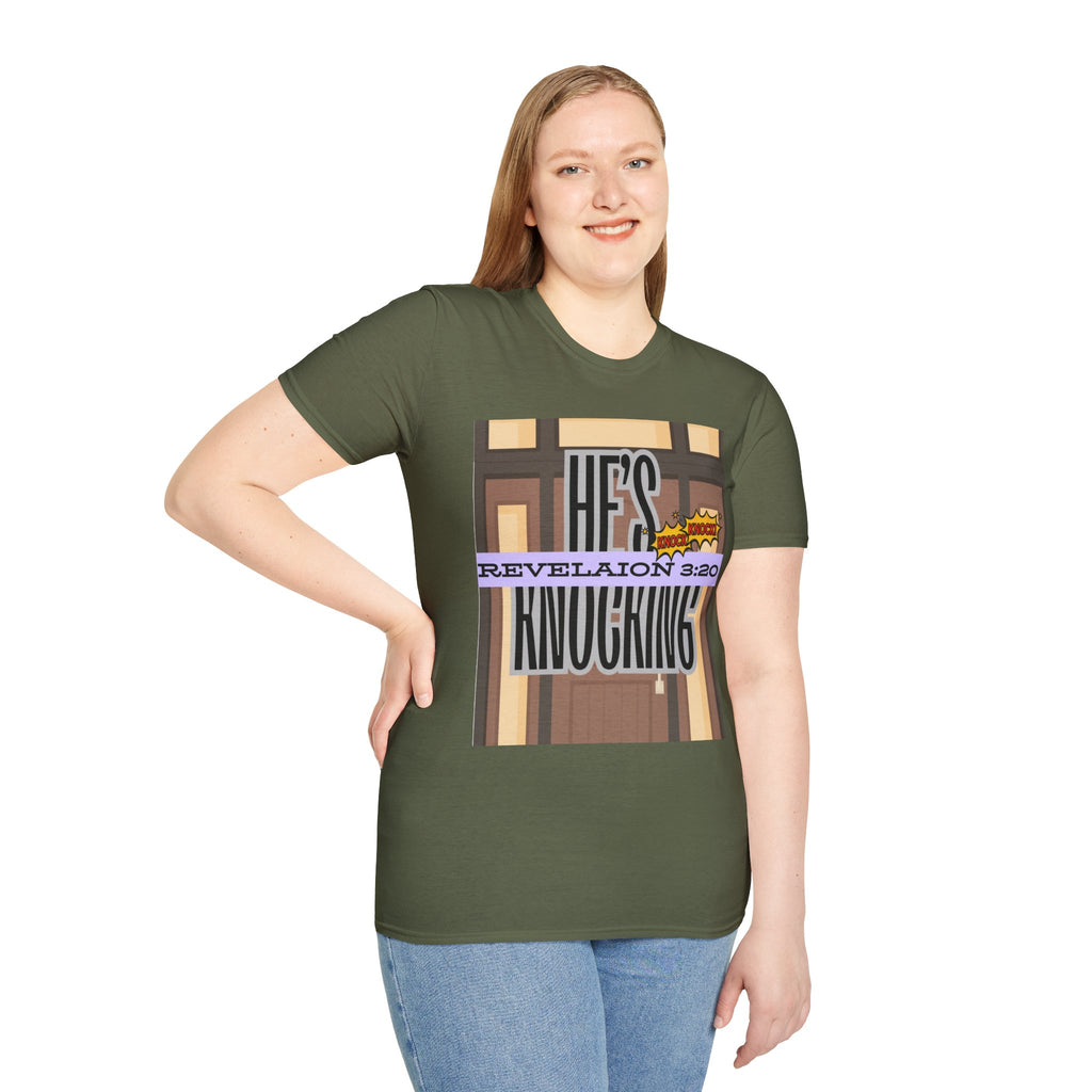 “He’s Knocking” Revelation 3:20 — Graphic T‑Shirt