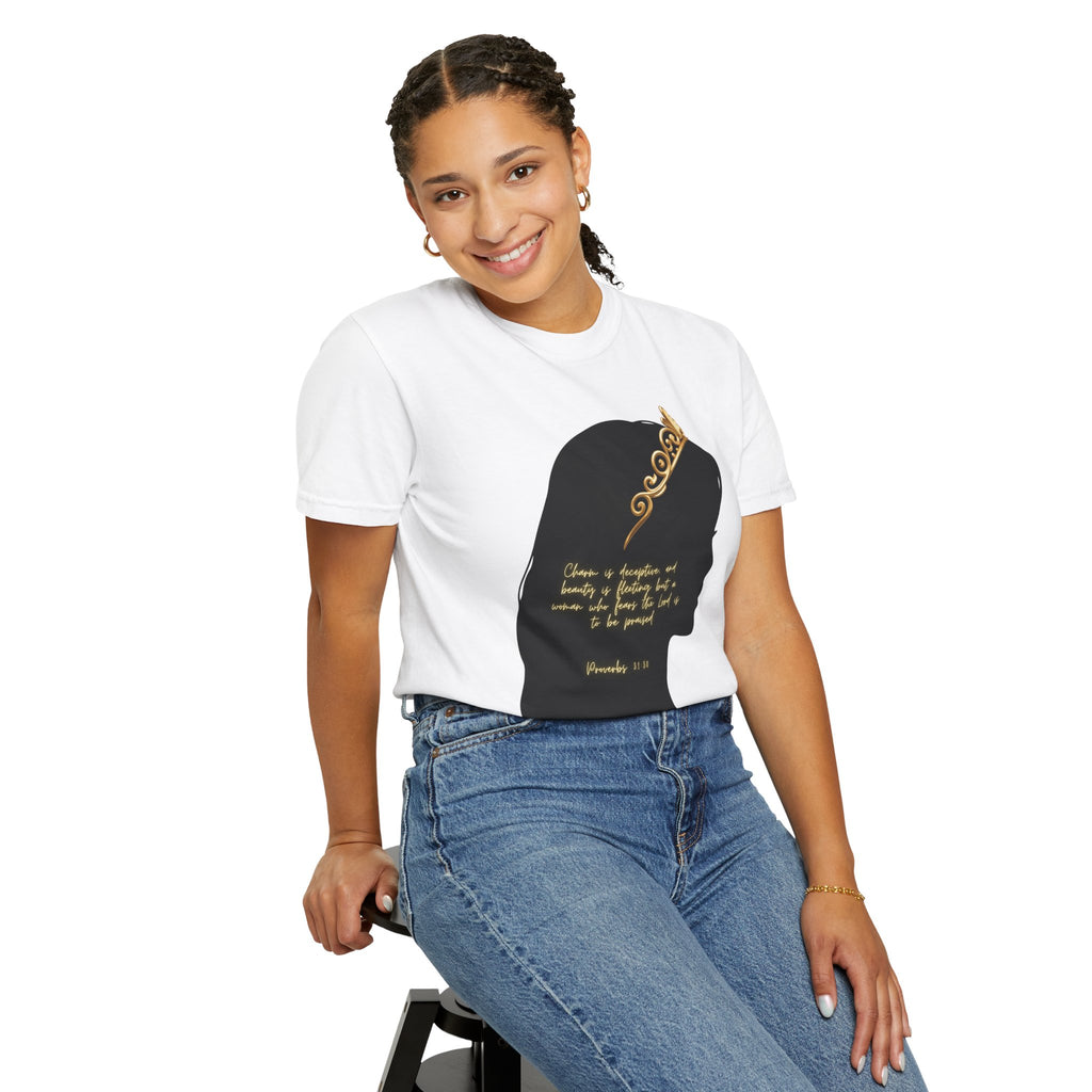 Proverbs 31:30 Gold Crown - T-Shirt