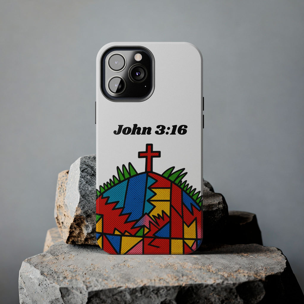 John 3:16 Christian Phone Case — Tough Religious Bible Verse Design