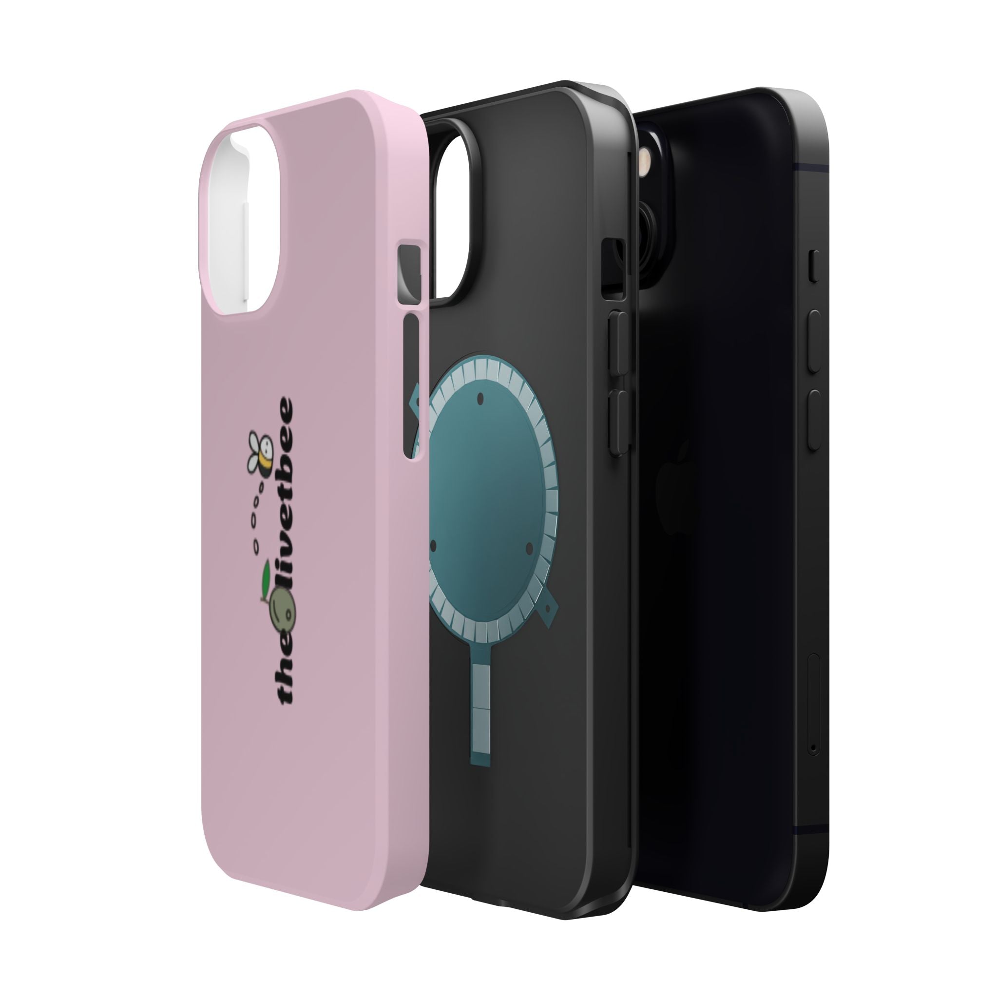 Pink Magnetic Impact-Resistant Phone Case — 'theolivetbee' , Shockproof MagSafe-Compatible Protection