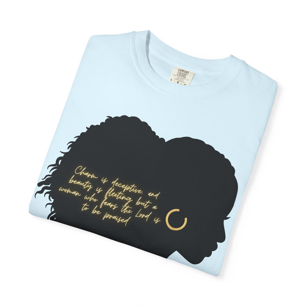 Proverbs 31:30 Gold Earring - T-Shirt