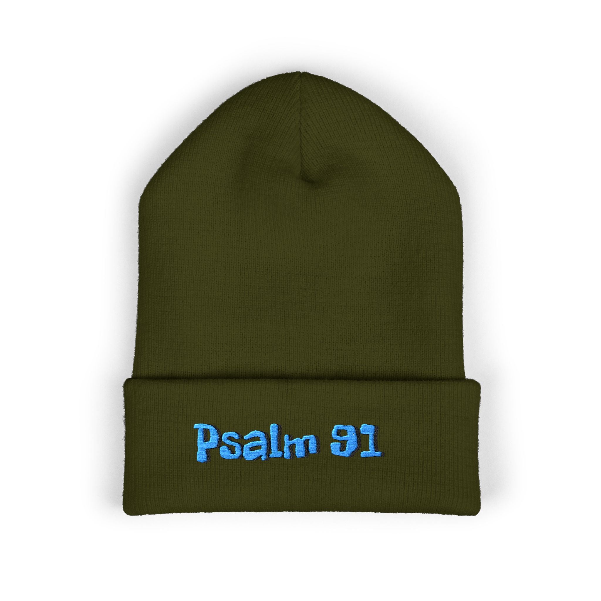 Psalm 91 Embroidered Cuffed Beanie