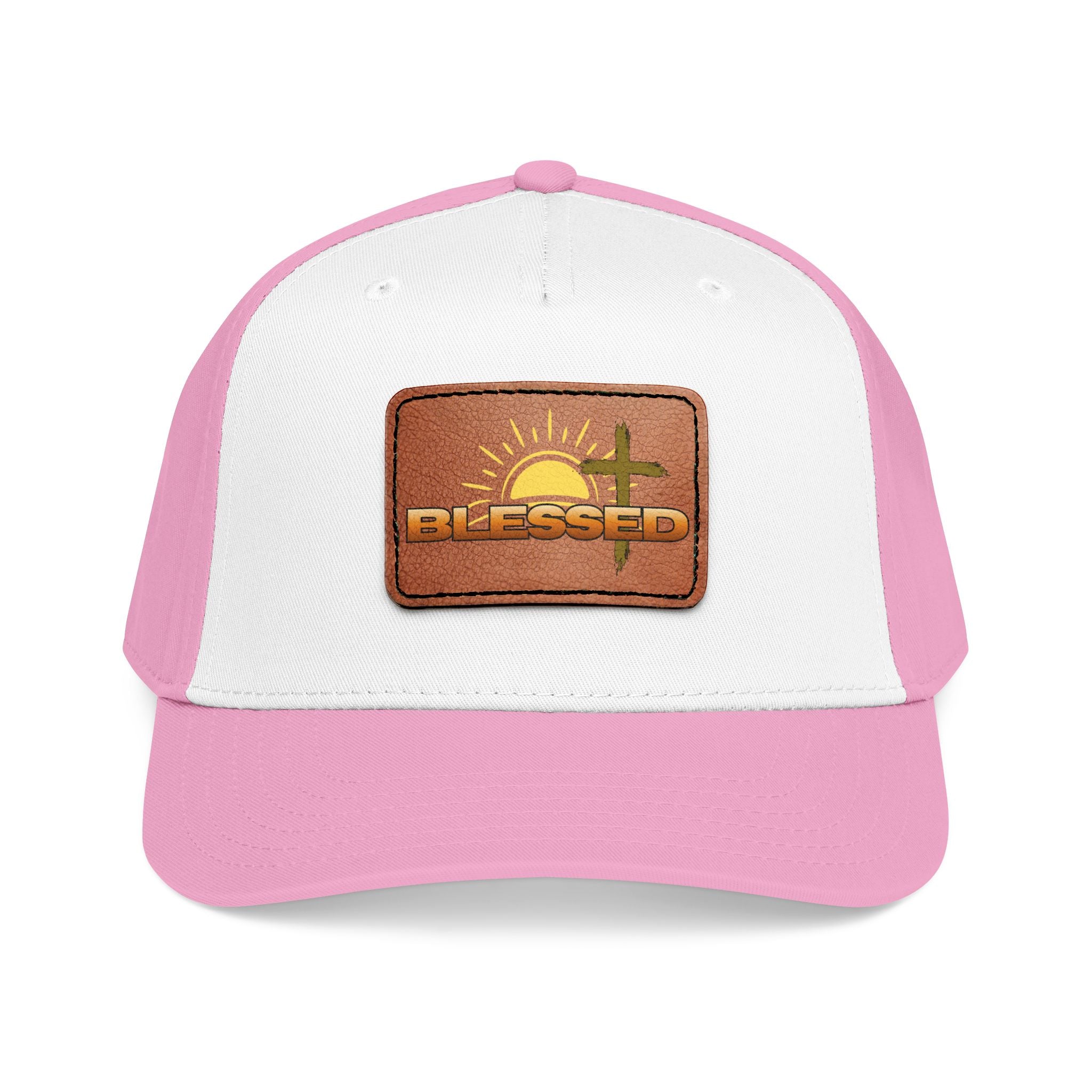 'Blessed' Sunrise Leather Patch Baseball Cap — Sunrise Cross Christian Hat
