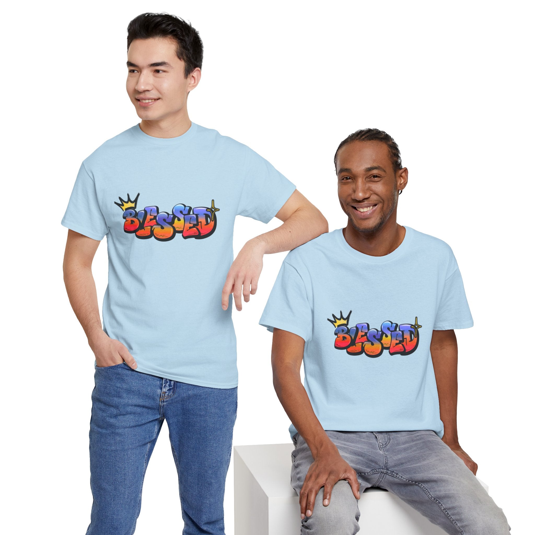'Blessed' Crown Graffiti Tee