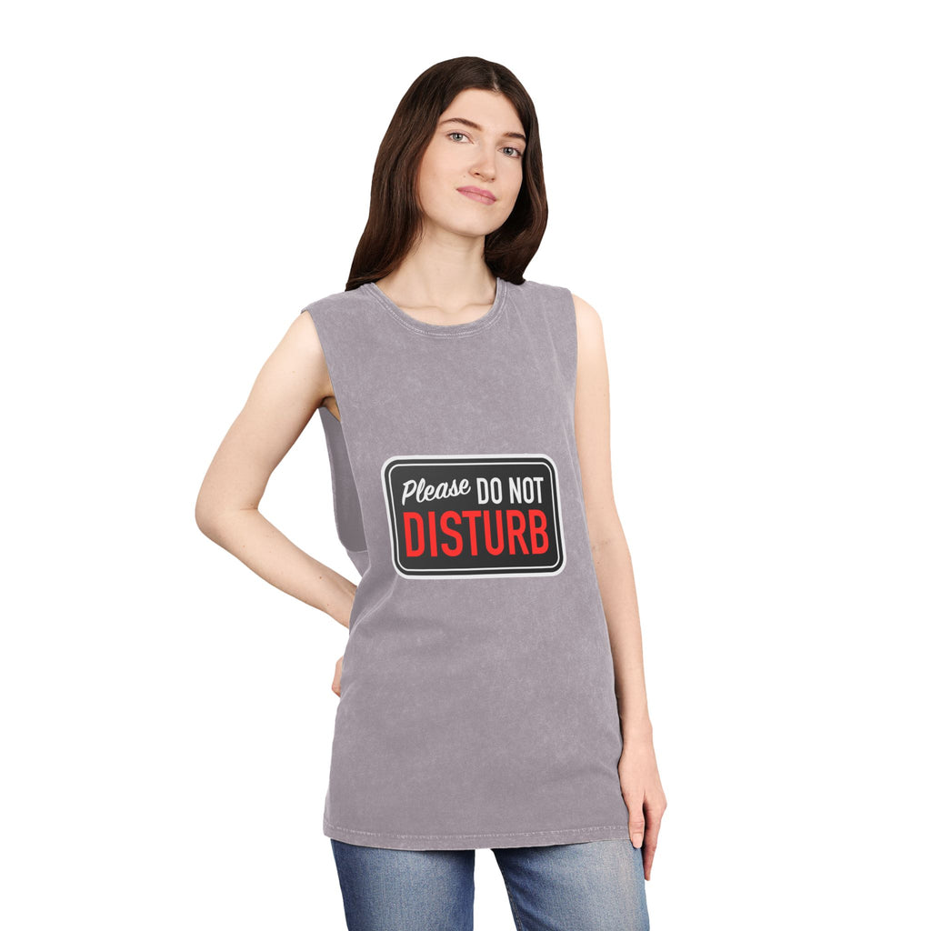 "Please Do Not Disturb: Got Gains & Jesus On My Mind" - Stonewash Tank Top