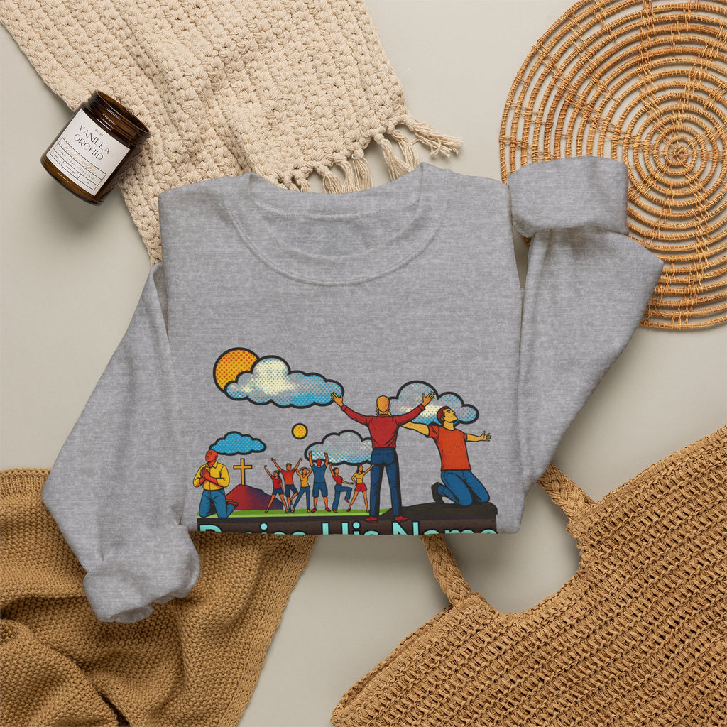'Praise His Name' — Crewneck Sweatshirt