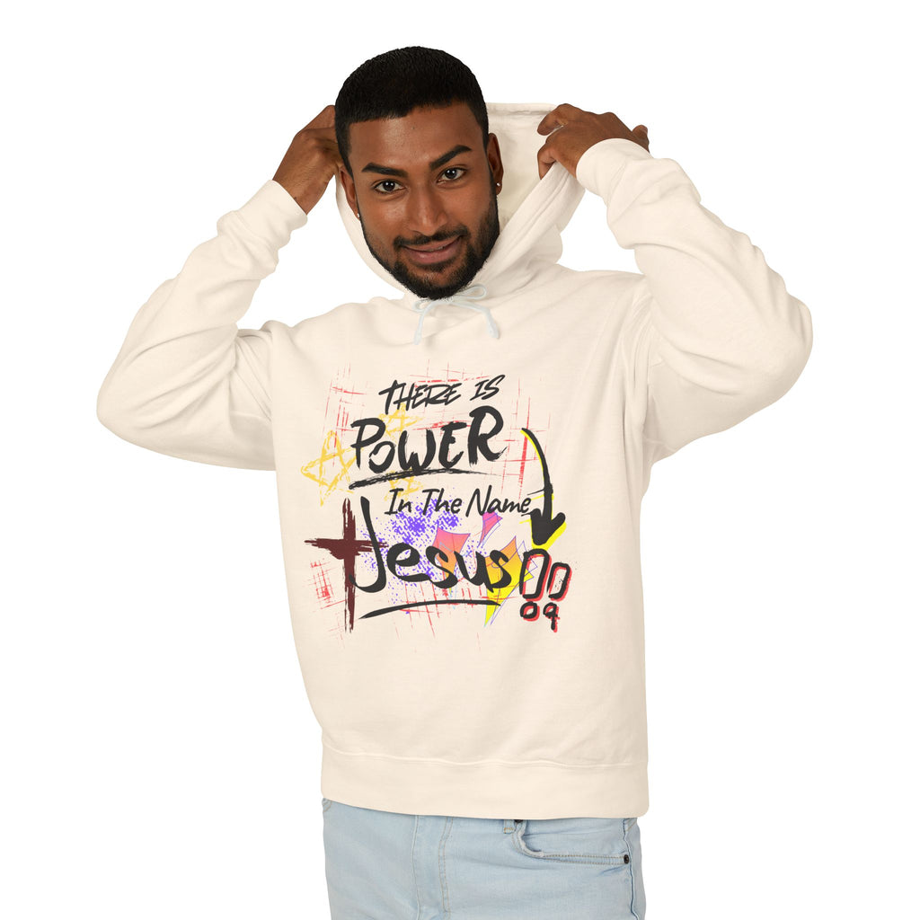 "There Is Power In The Name of Jesus" Lightweight Hooded Sweatshirt