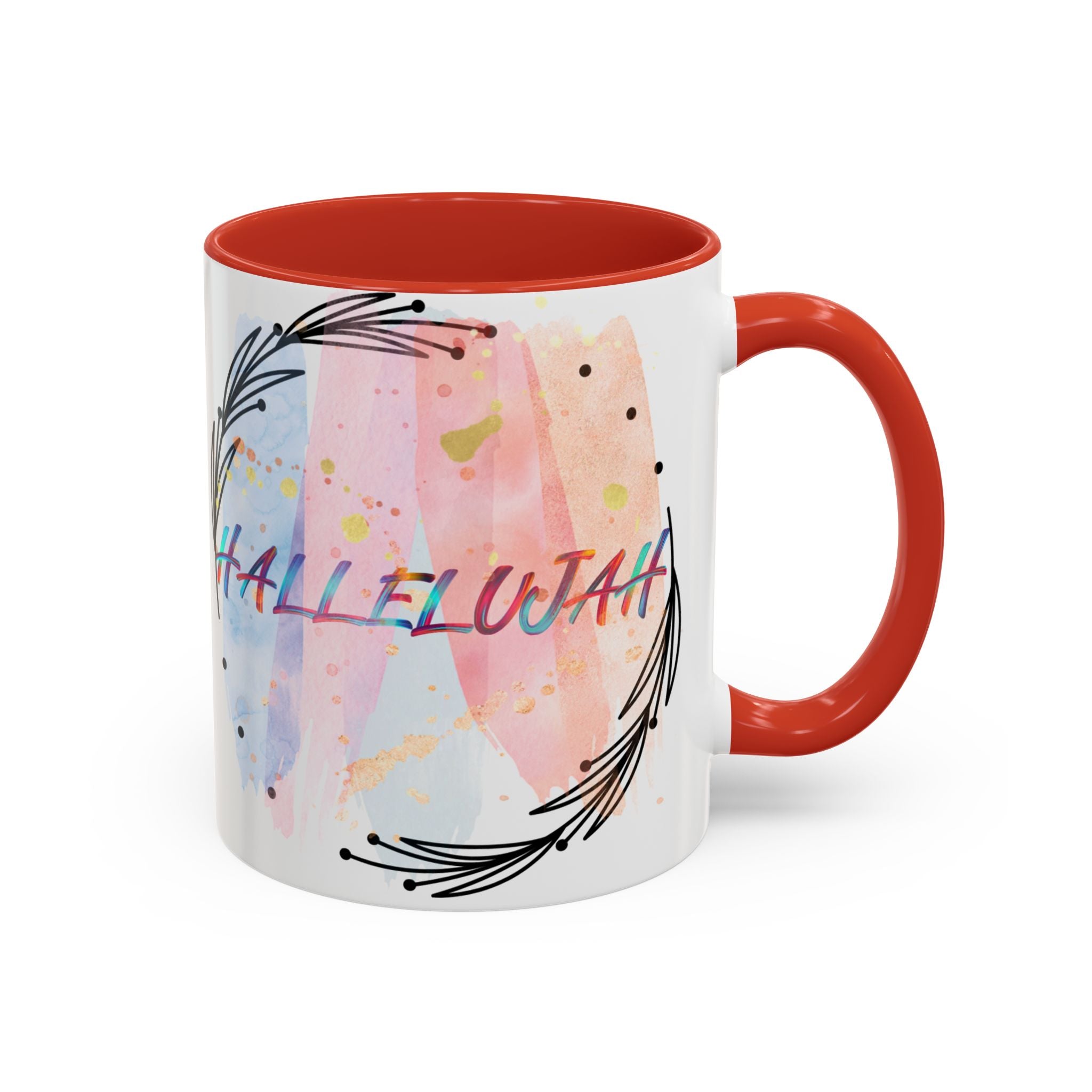 'Hallelujah'  —  Watercolor Accent Coffee Mug (11/15oz)