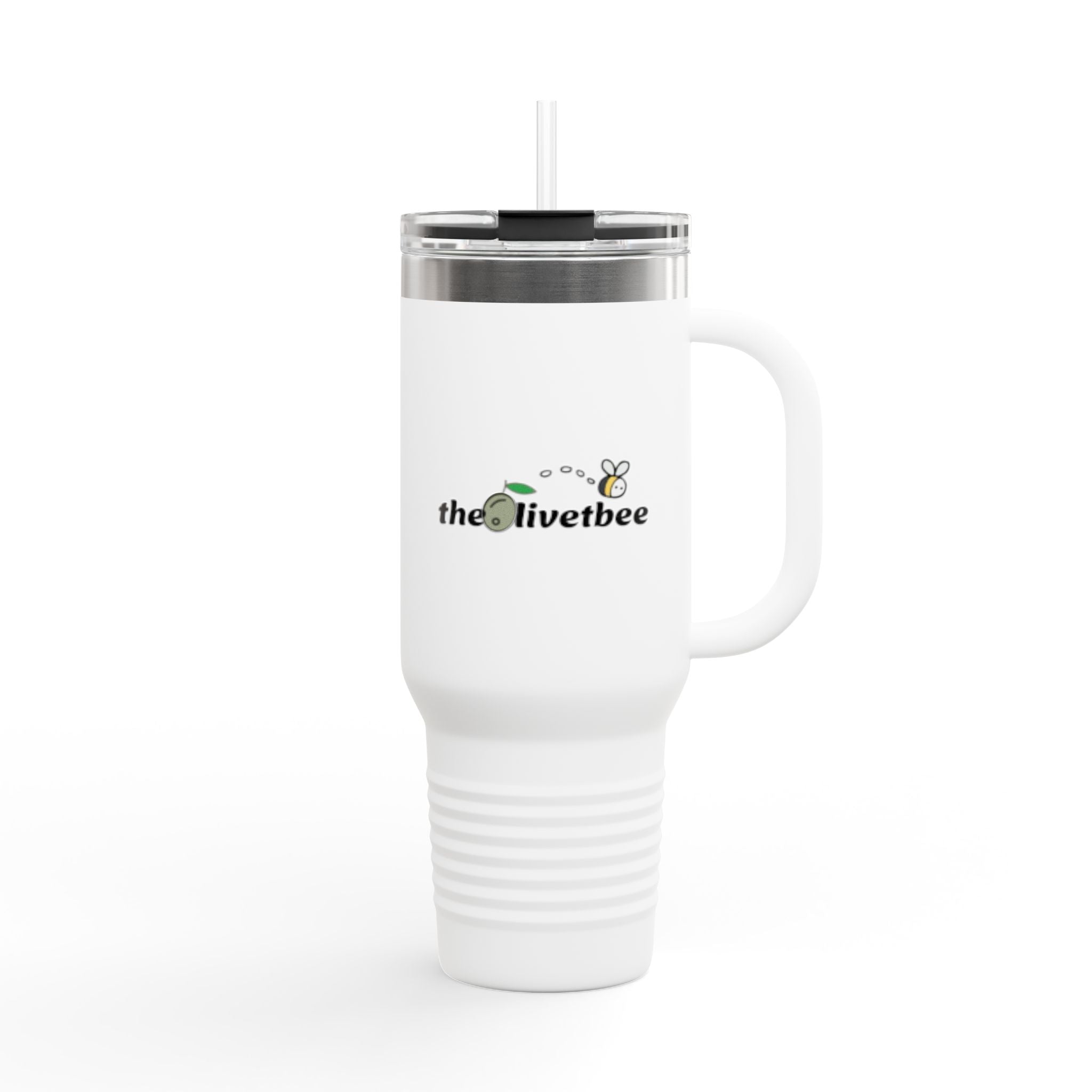40oz Insulated Travel Mug — "theOlivetbee" Stainless Tumbler with Straw