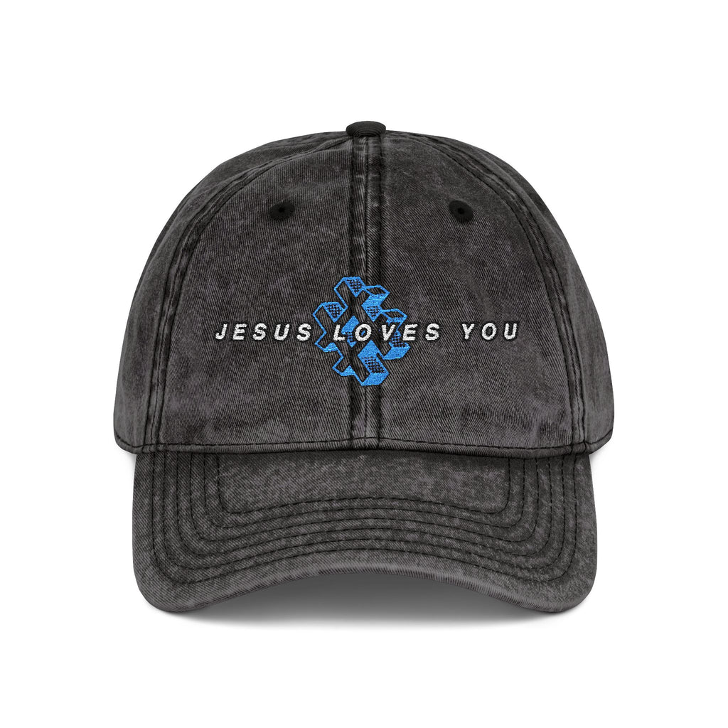 '# Jesus Loves You' Embroidered Vintage Cap