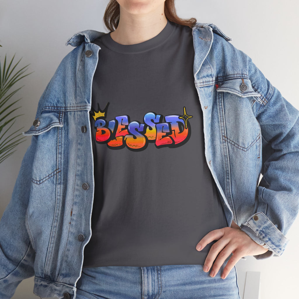 'Blessed' Crown Graffiti Tee