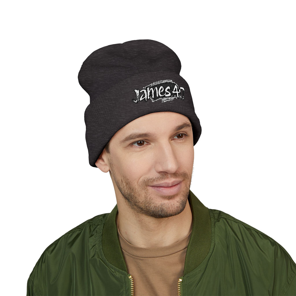 James 4:7 Embroidered Cuffed Beanie