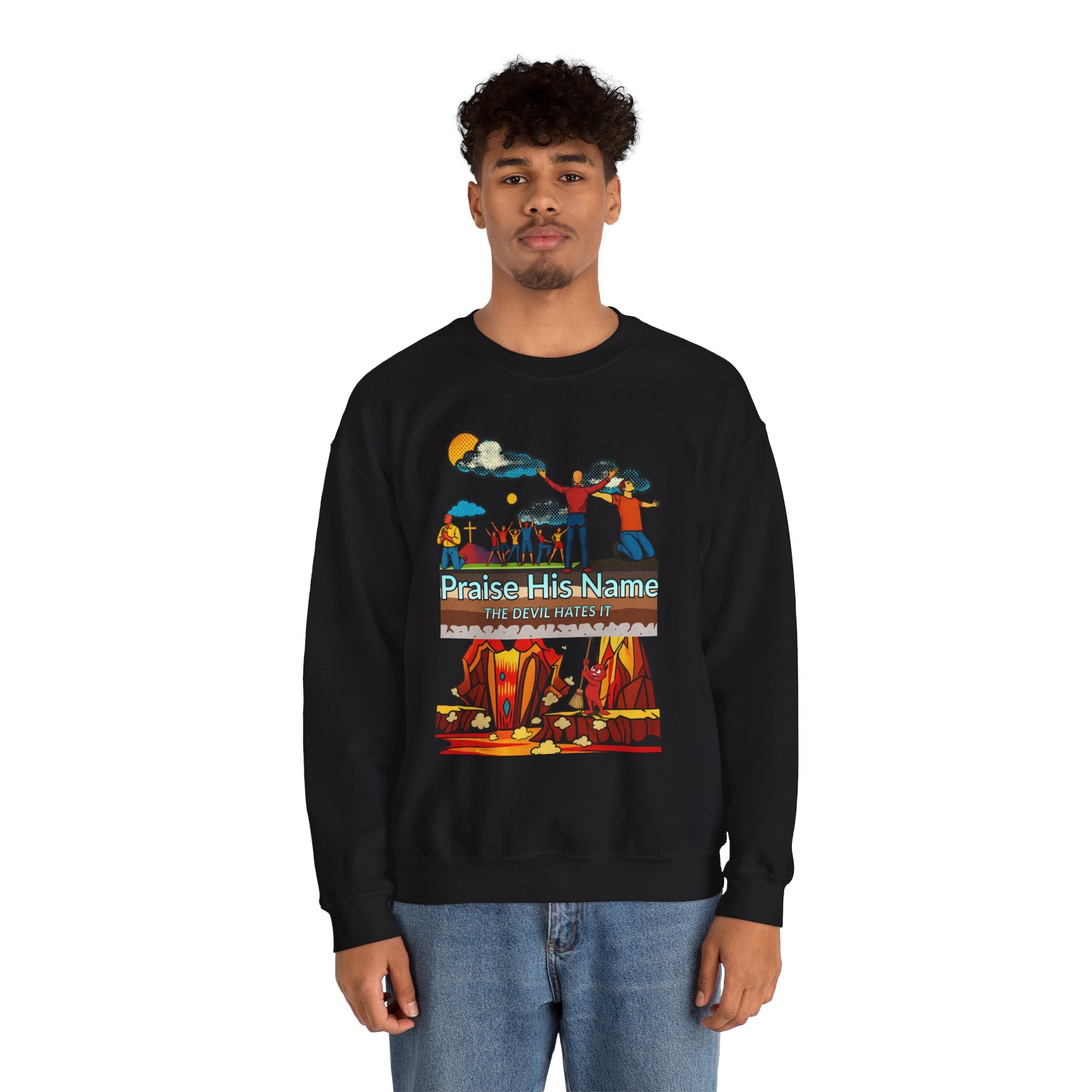 'Praise His Name' — Crewneck Sweatshirt