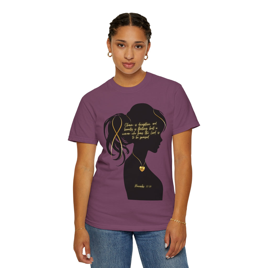 Proverbs 31:30 Gold Heart- T-Shirt