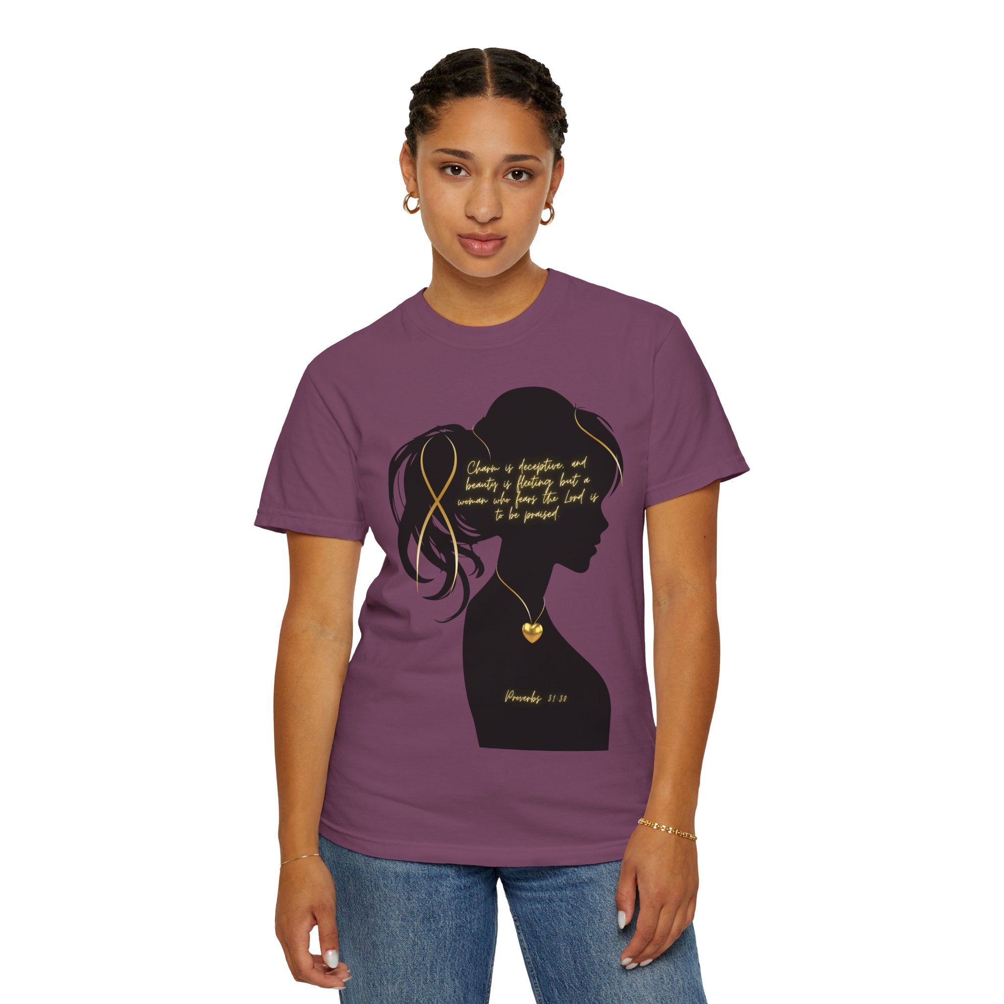 Proverbs 31:30 Gold Heart- T-Shirt