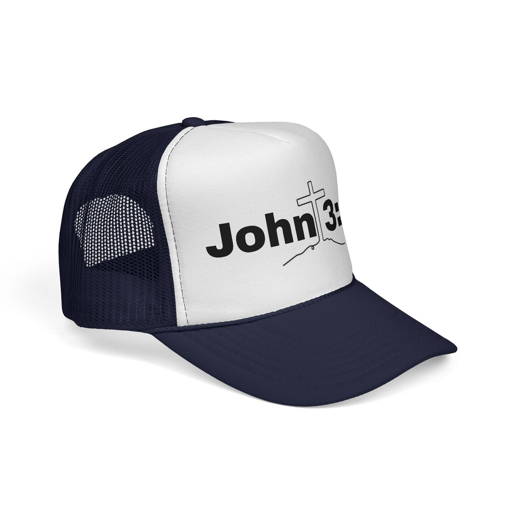 John 3:16 Trucker Hat — Christian Faith Mesh Cap with Cross