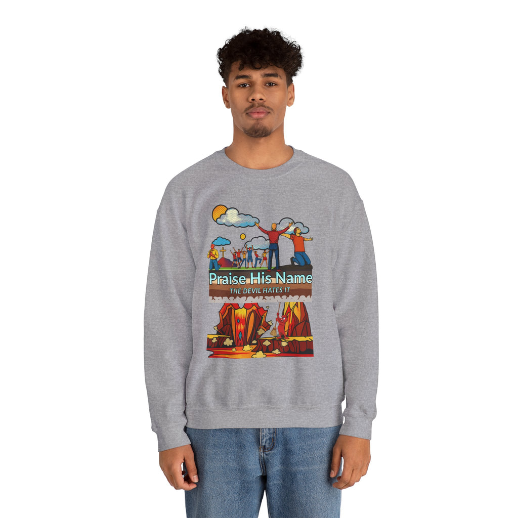 'Praise His Name' — Crewneck Sweatshirt
