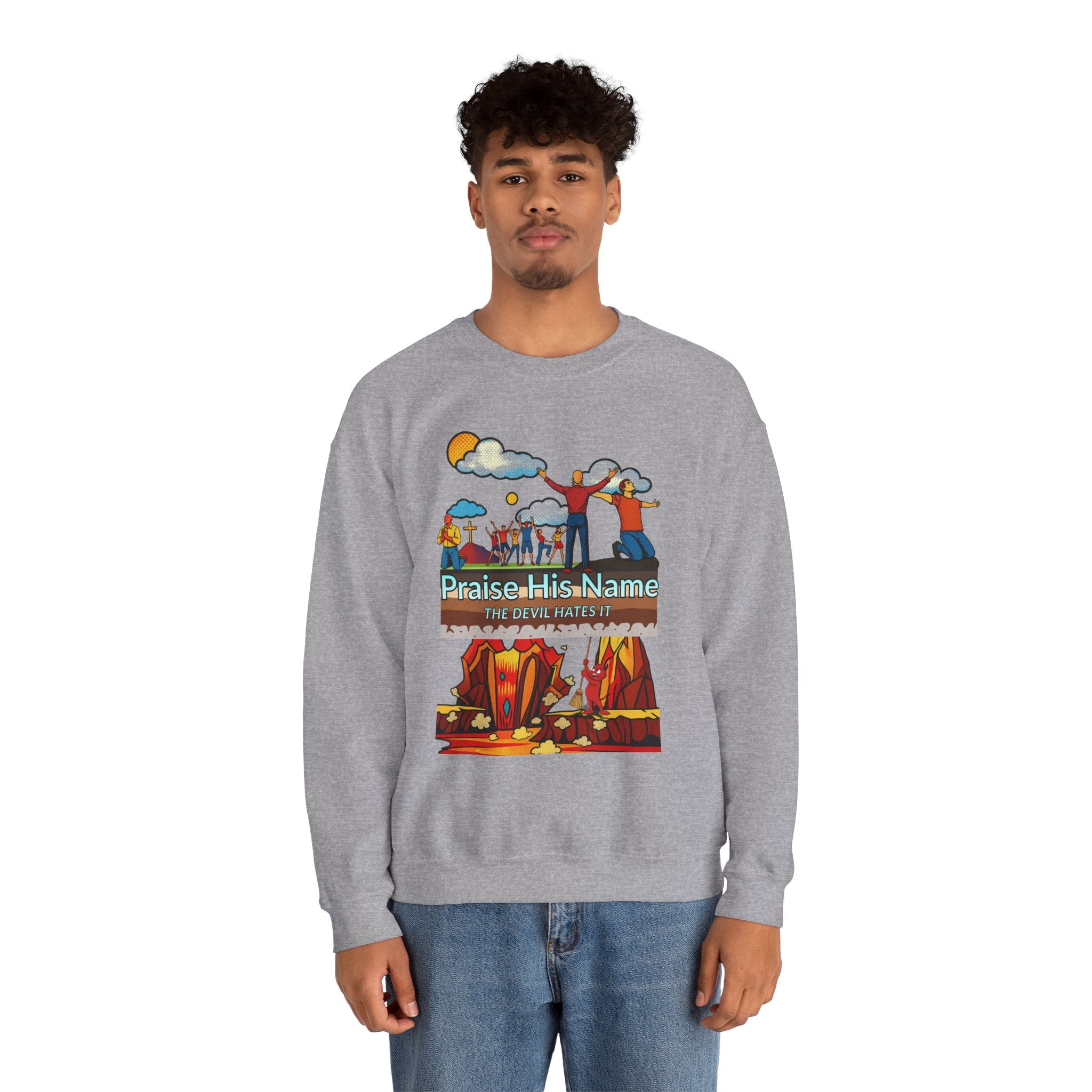 'Praise His Name' — Crewneck Sweatshirt