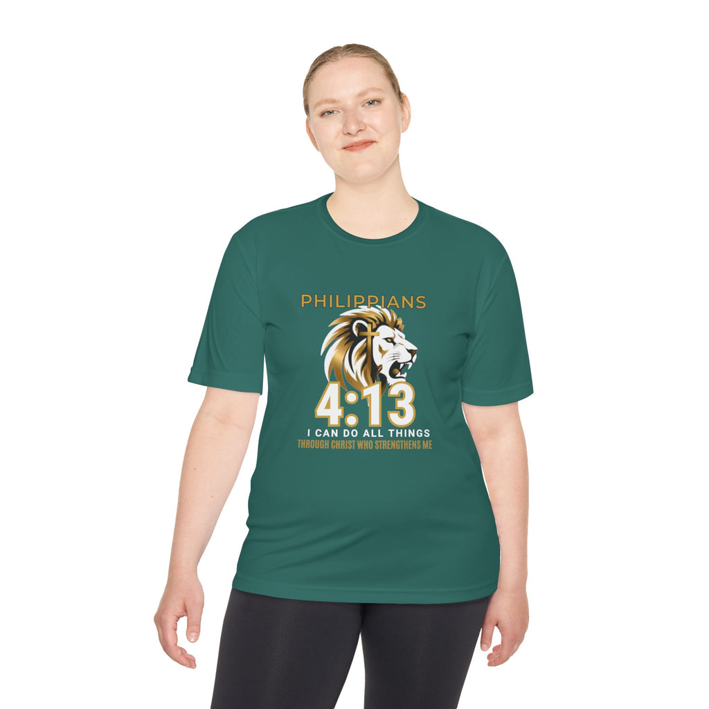 Philippians 4:13: "I Can Do All Things" — Moisture Wicking T-Shirt