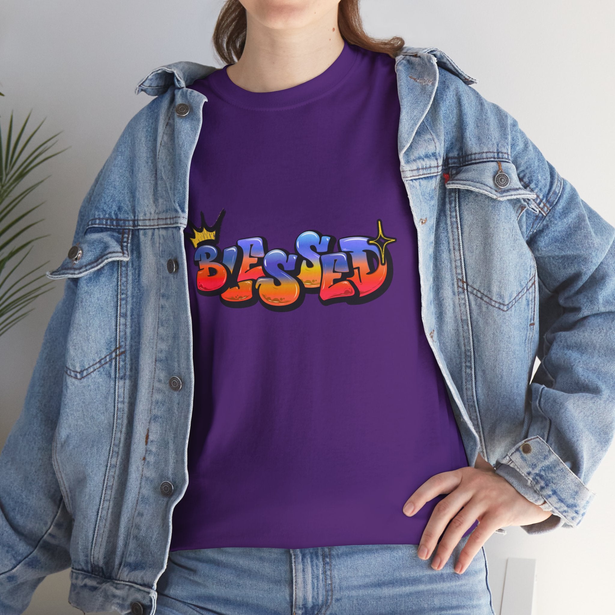 'Blessed' Crown Graffiti Tee