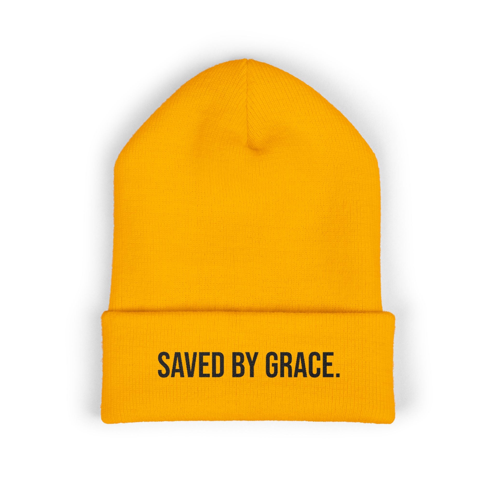 'Saved By Grace' Embroidered Cuffed Beanie