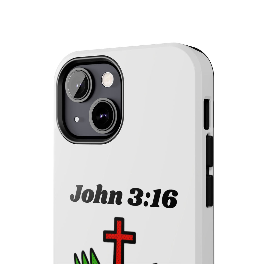 John 3:16 Christian Phone Case — Tough Religious Bible Verse Design