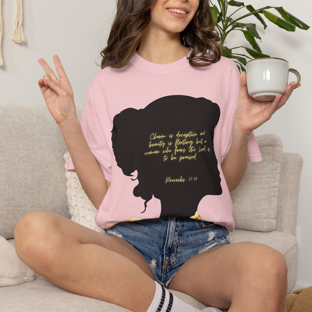 Proverbs 31:30 Gold Scarf - T-Shirt
