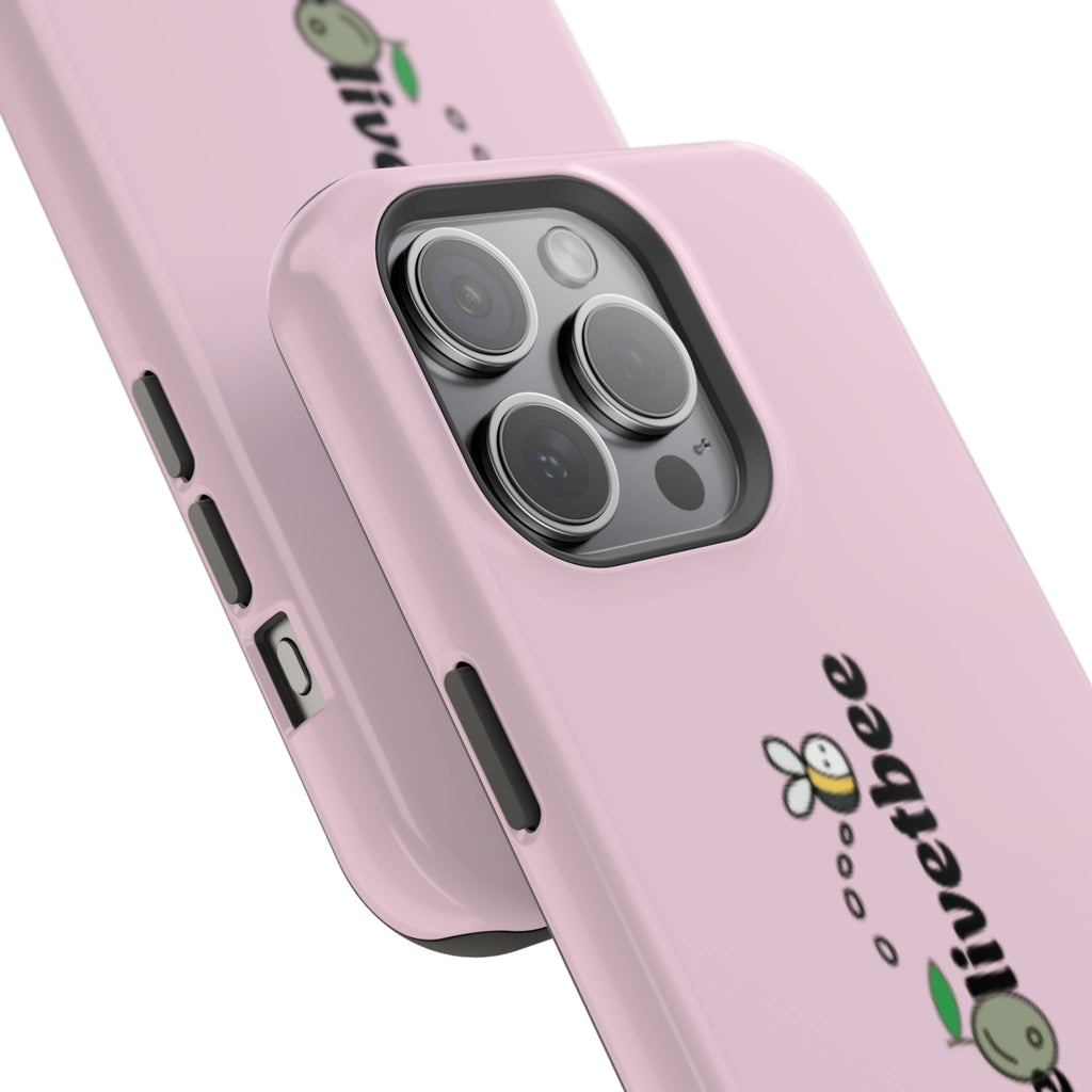 Pink Magnetic Impact-Resistant Phone Case — 'theolivetbee' , Shockproof MagSafe-Compatible Protection