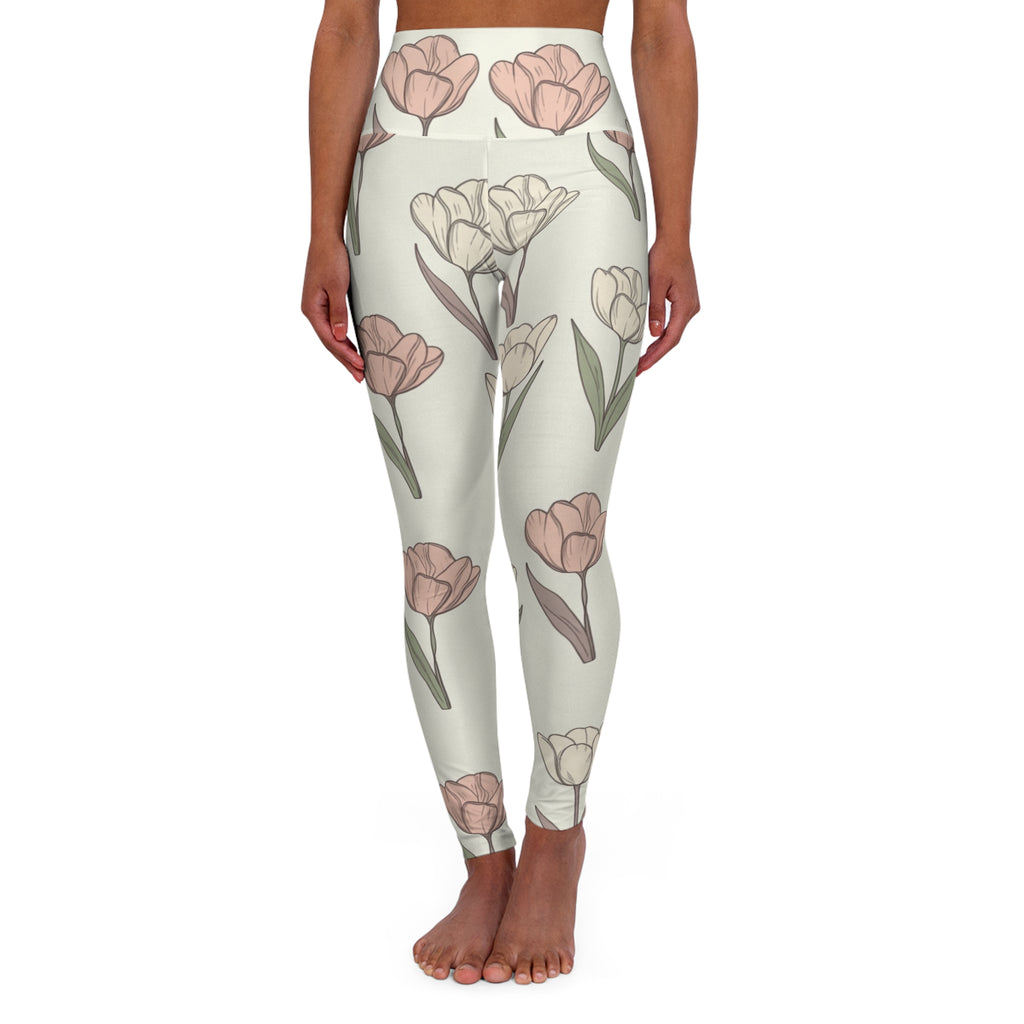 Floral Tulip —  High-Waist Yoga Leggings