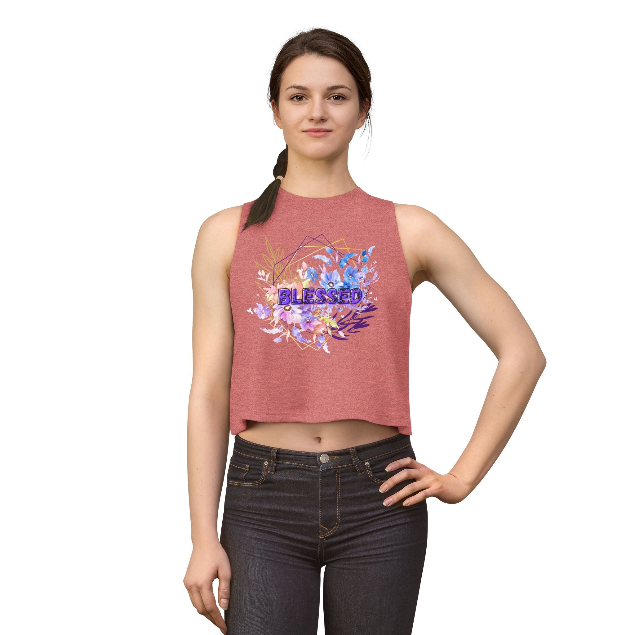 'Blessed'  — Floral Crop Top