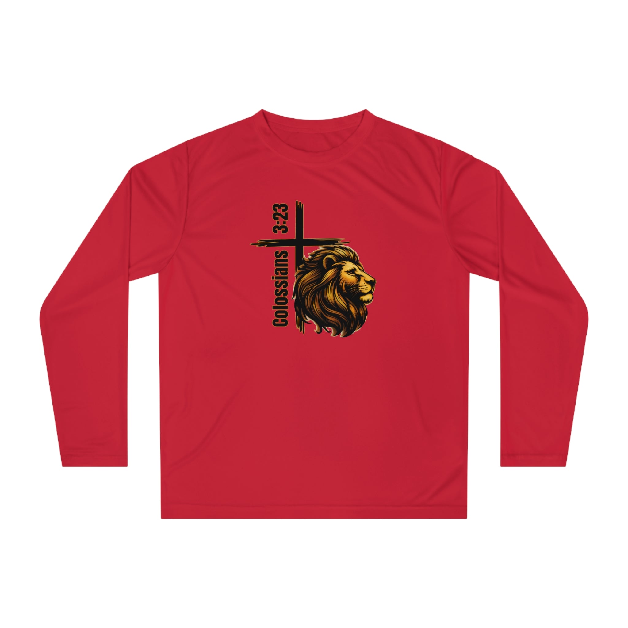 Colossians 3:23: Lion Long Sleeve Performance Shirt