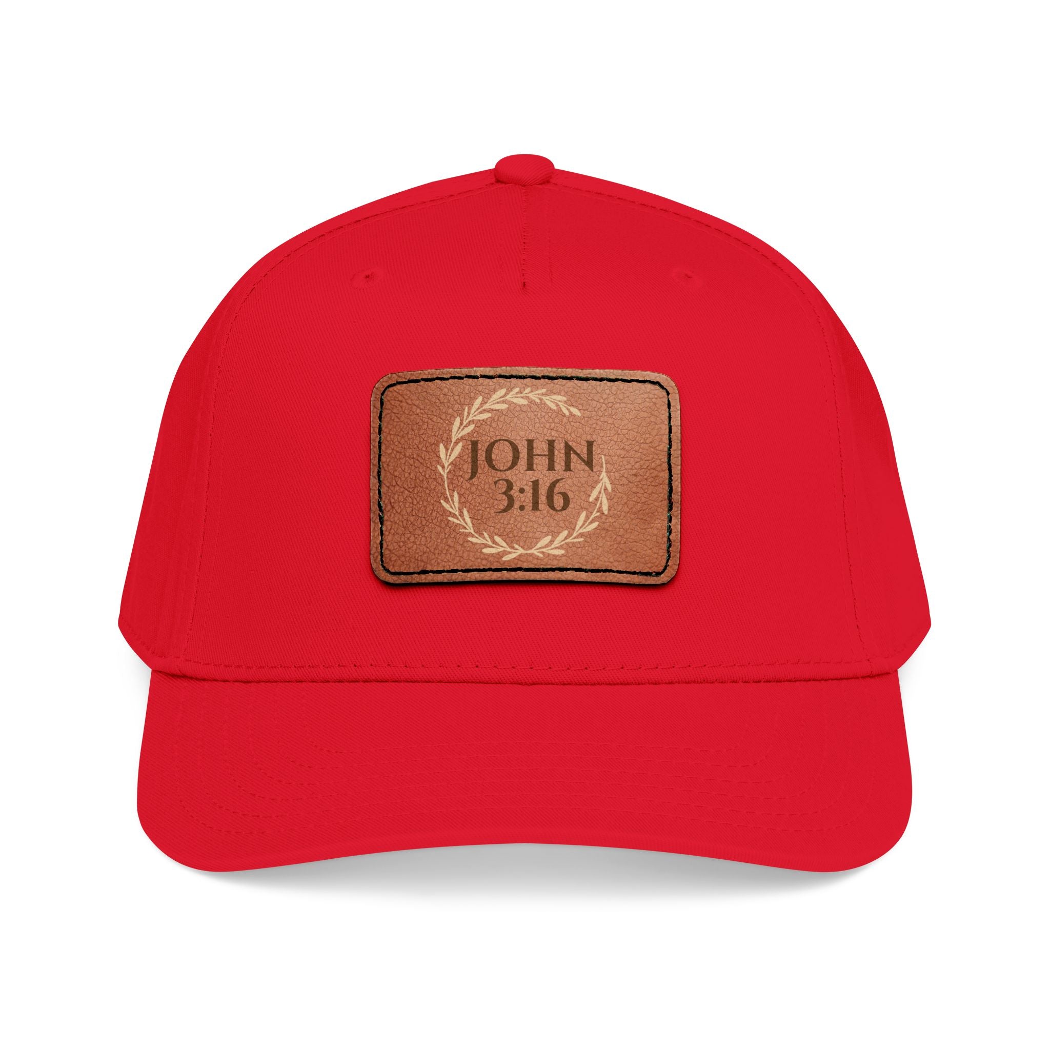 John 3:16 Leather Patch Baseball Cap
