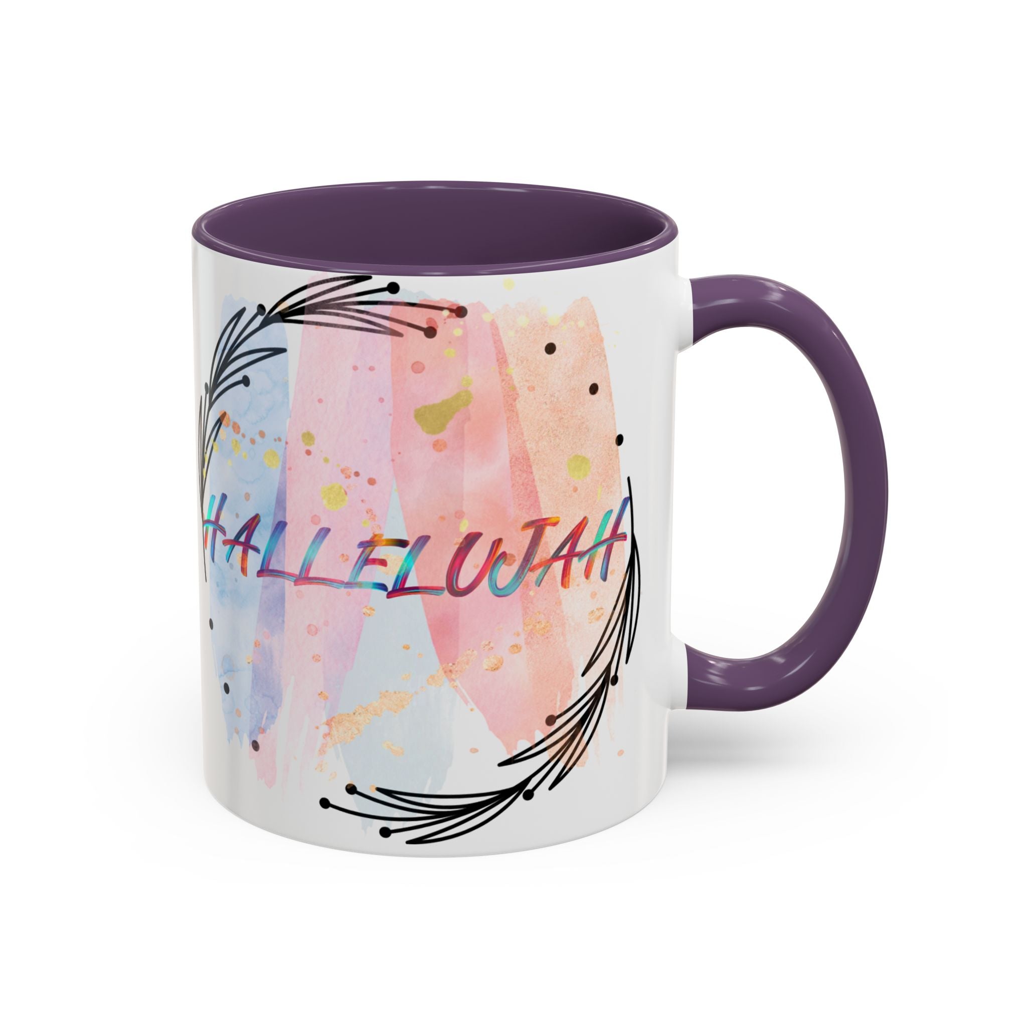'Hallelujah'  —  Watercolor Accent Coffee Mug (11/15oz)