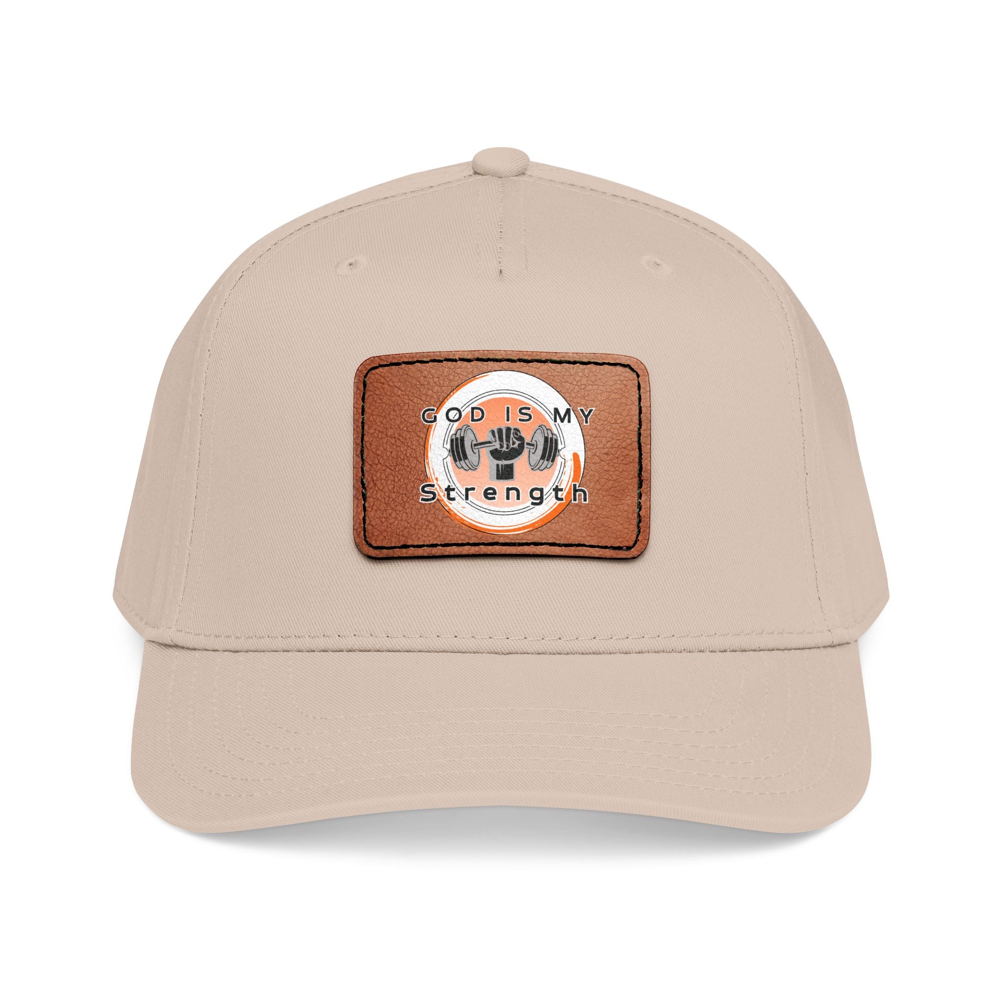 "God Is My Strength" Leather Patch Baseball Cap