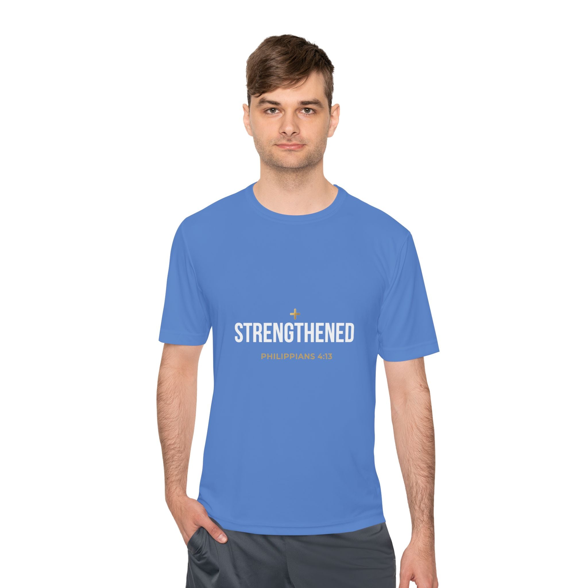 Philippians 4:13: 'Strengthen' Moisture-Wicking Tee