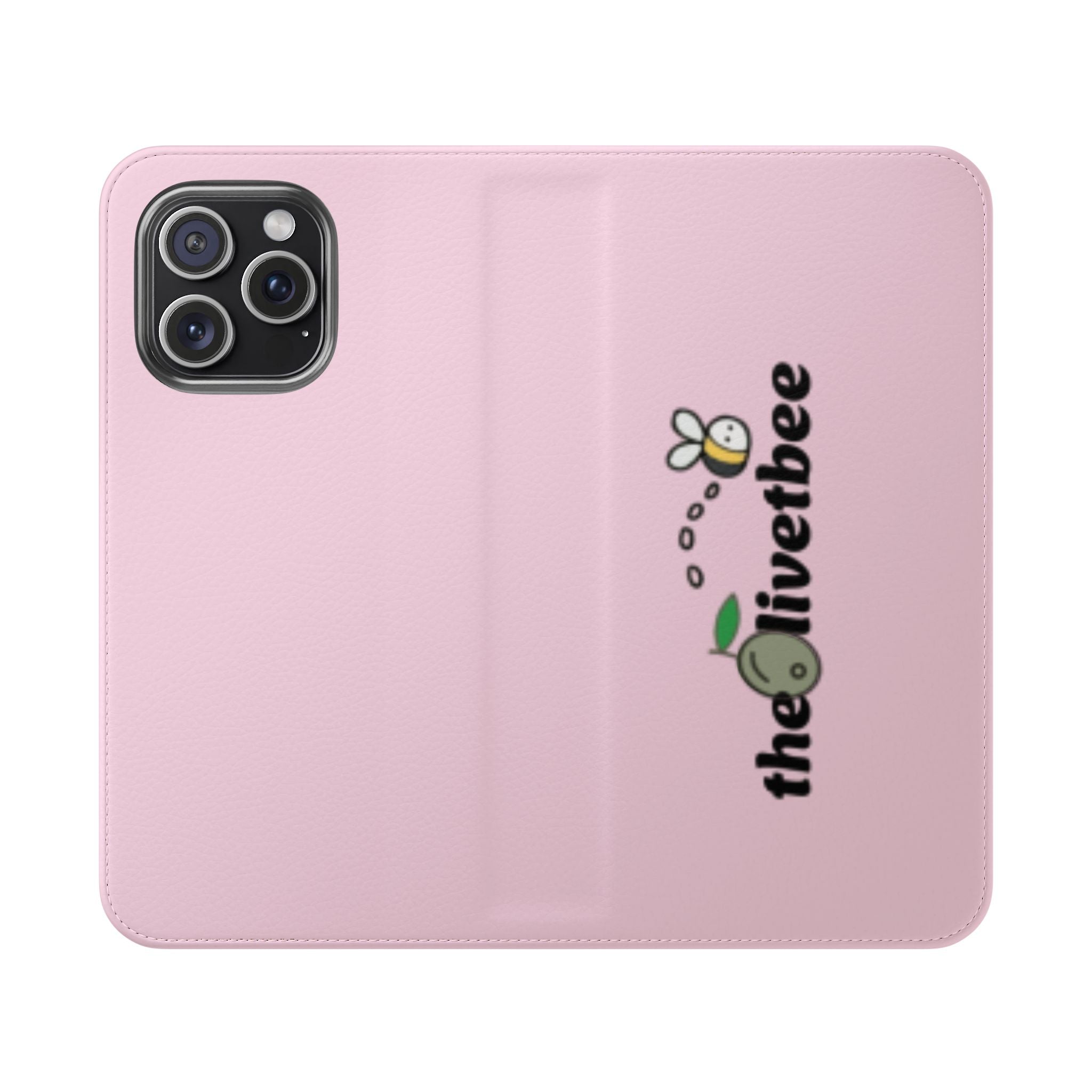 Pink Bee Logo Flip Phone Case — theOlivetbee Wallet Cover