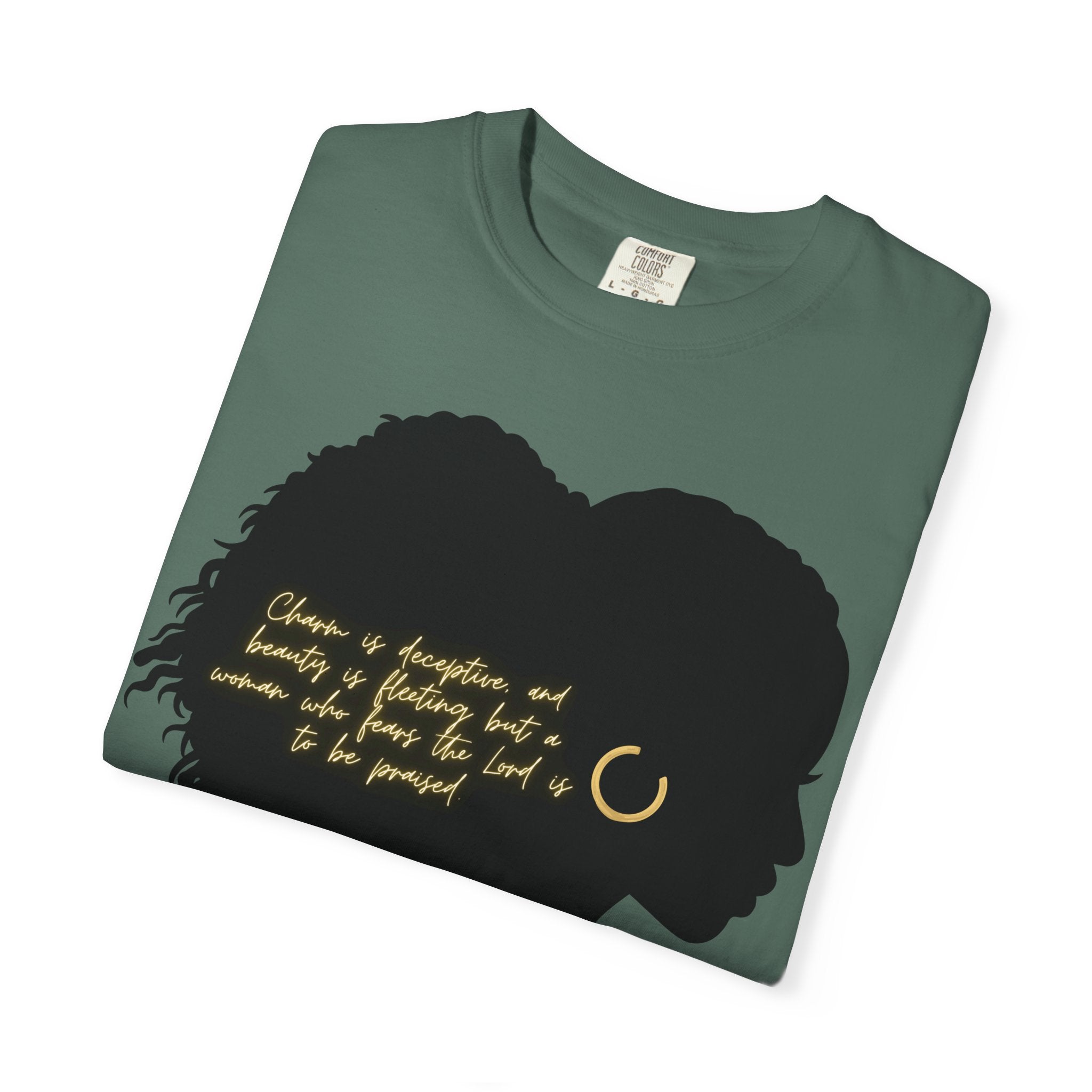 Proverbs 31:30 Gold Earring - T-Shirt