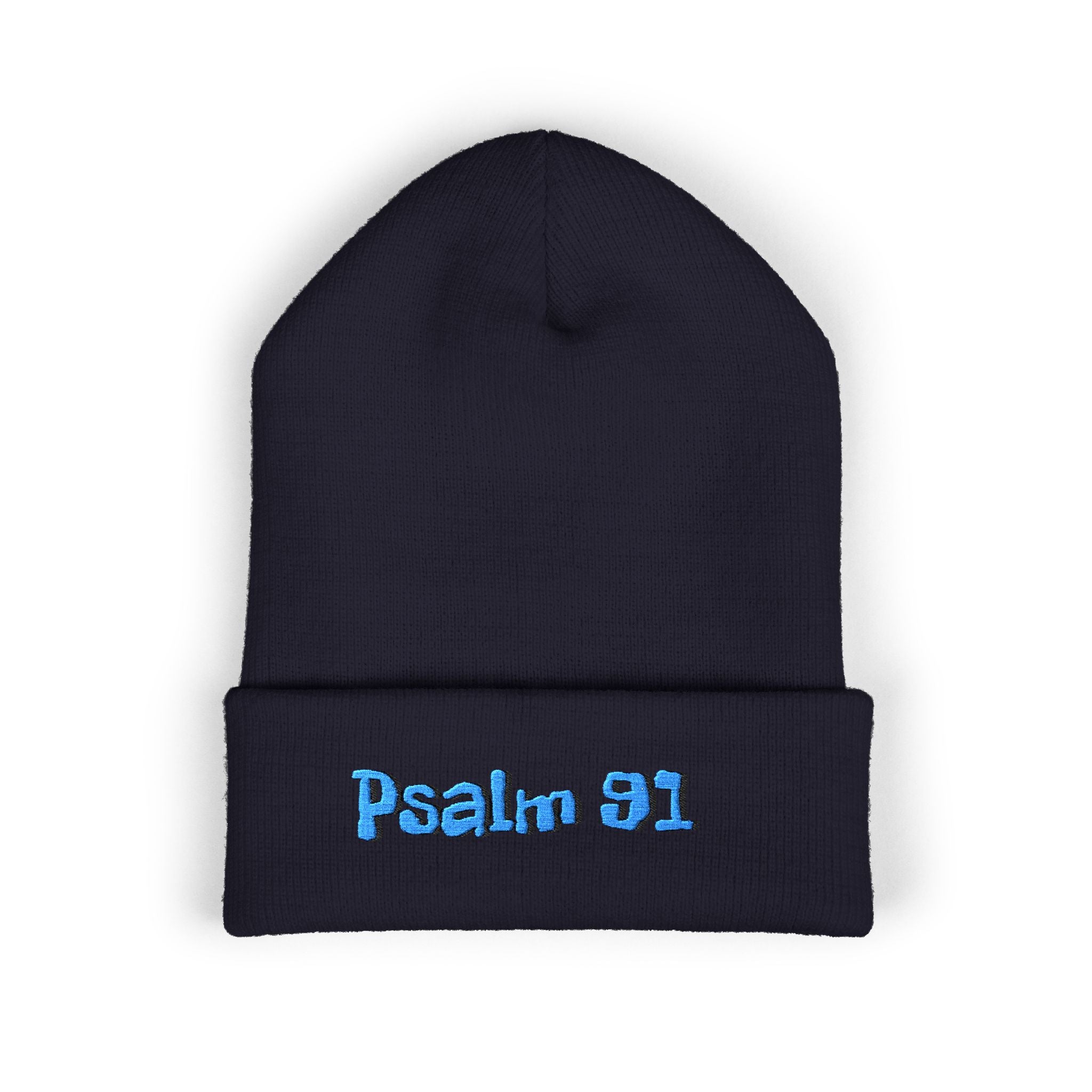Psalm 91 Embroidered Cuffed Beanie