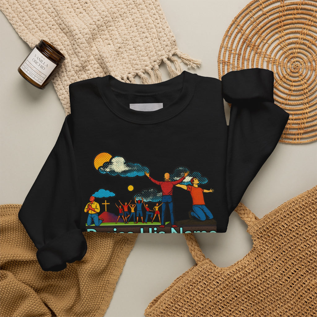 'Praise His Name' — Crewneck Sweatshirt