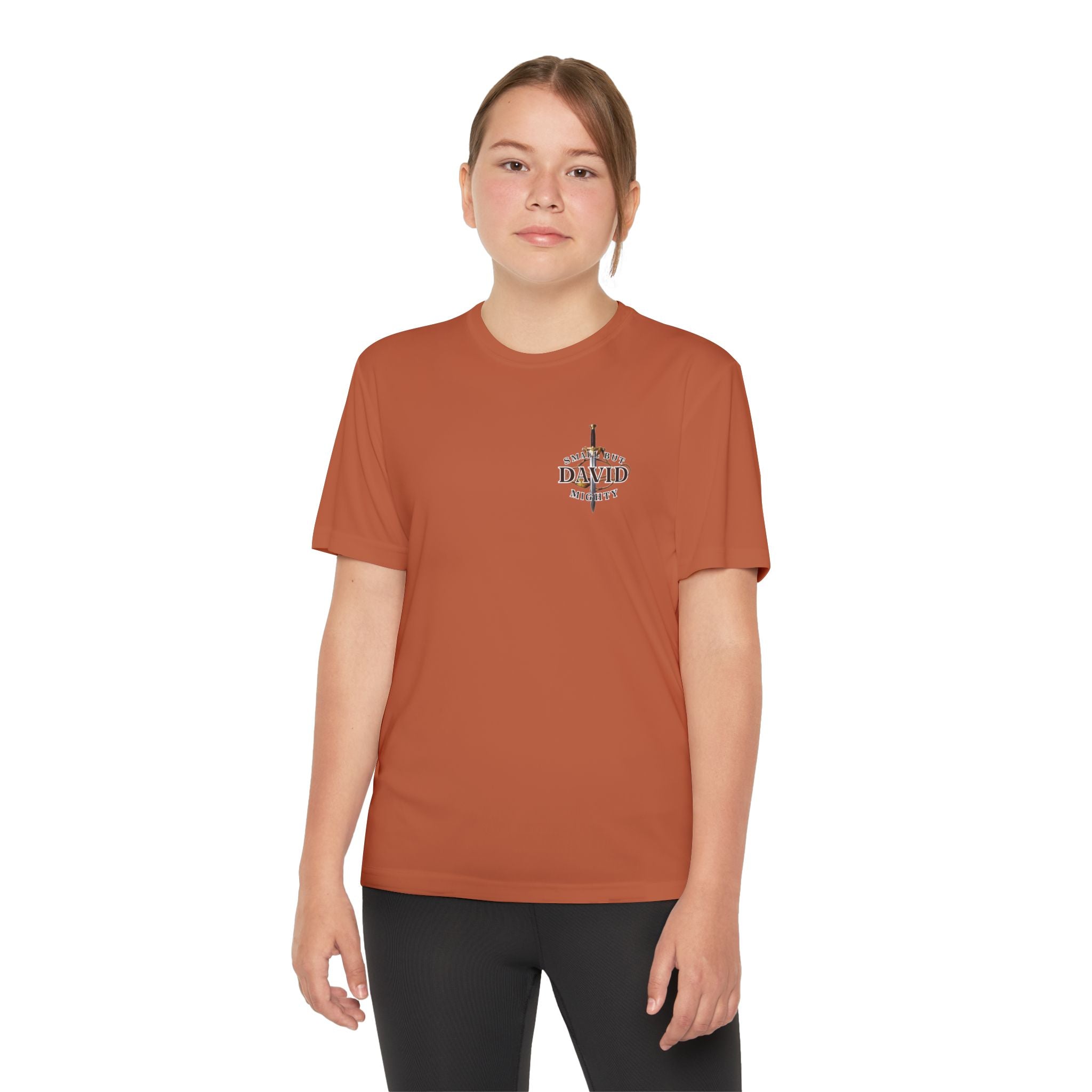1 Timothy 4:12: 'Small But Mighty' Stones Youth Competitor Tee