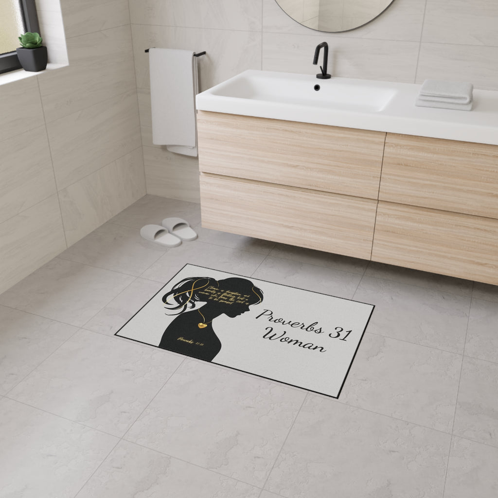 'You Are': Gold Heart — Proverbs 31 Woman Floor Mat