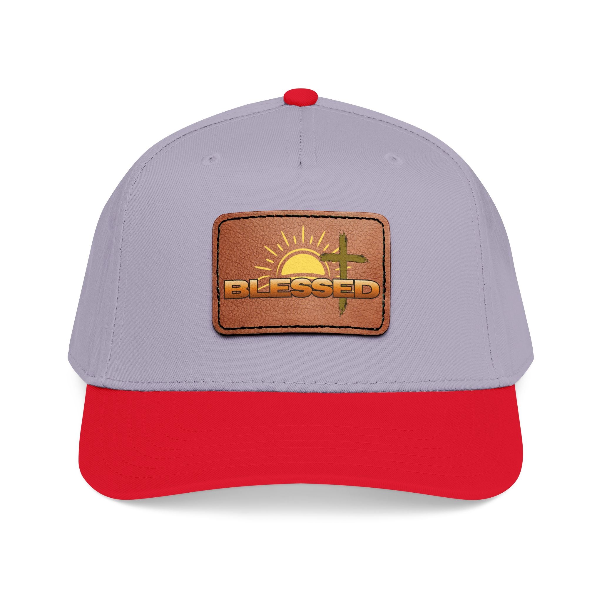 'Blessed' Sunrise Leather Patch Baseball Cap — Sunrise Cross Christian Hat