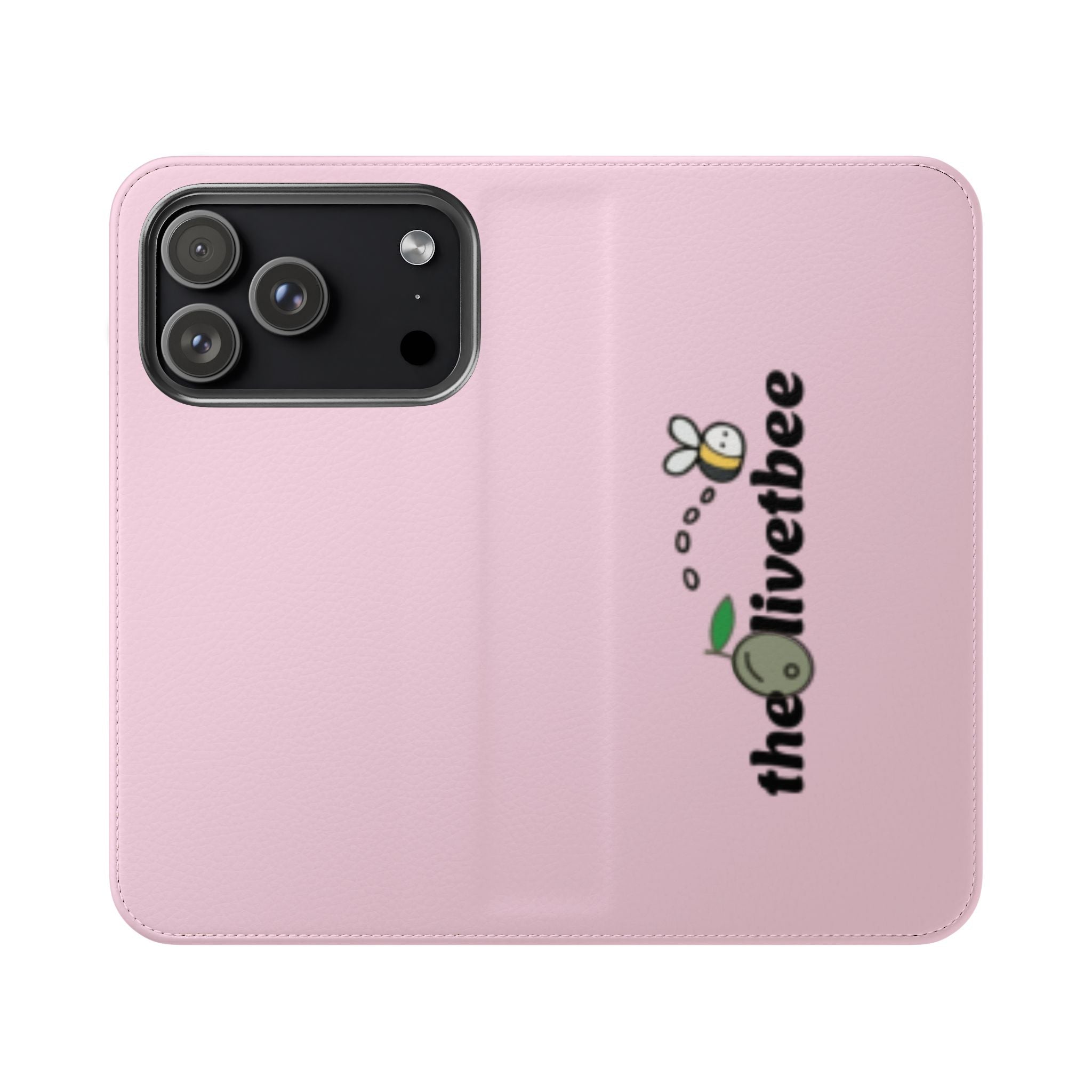 Pink Bee Logo Flip Phone Case — theOlivetbee Wallet Cover