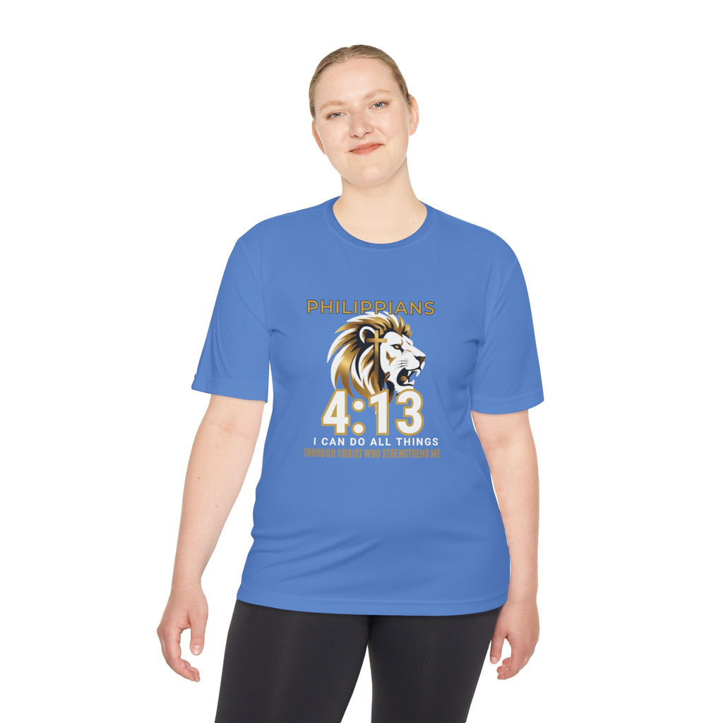 Philippians 4:13: "I Can Do All Things" — Moisture Wicking T-Shirt