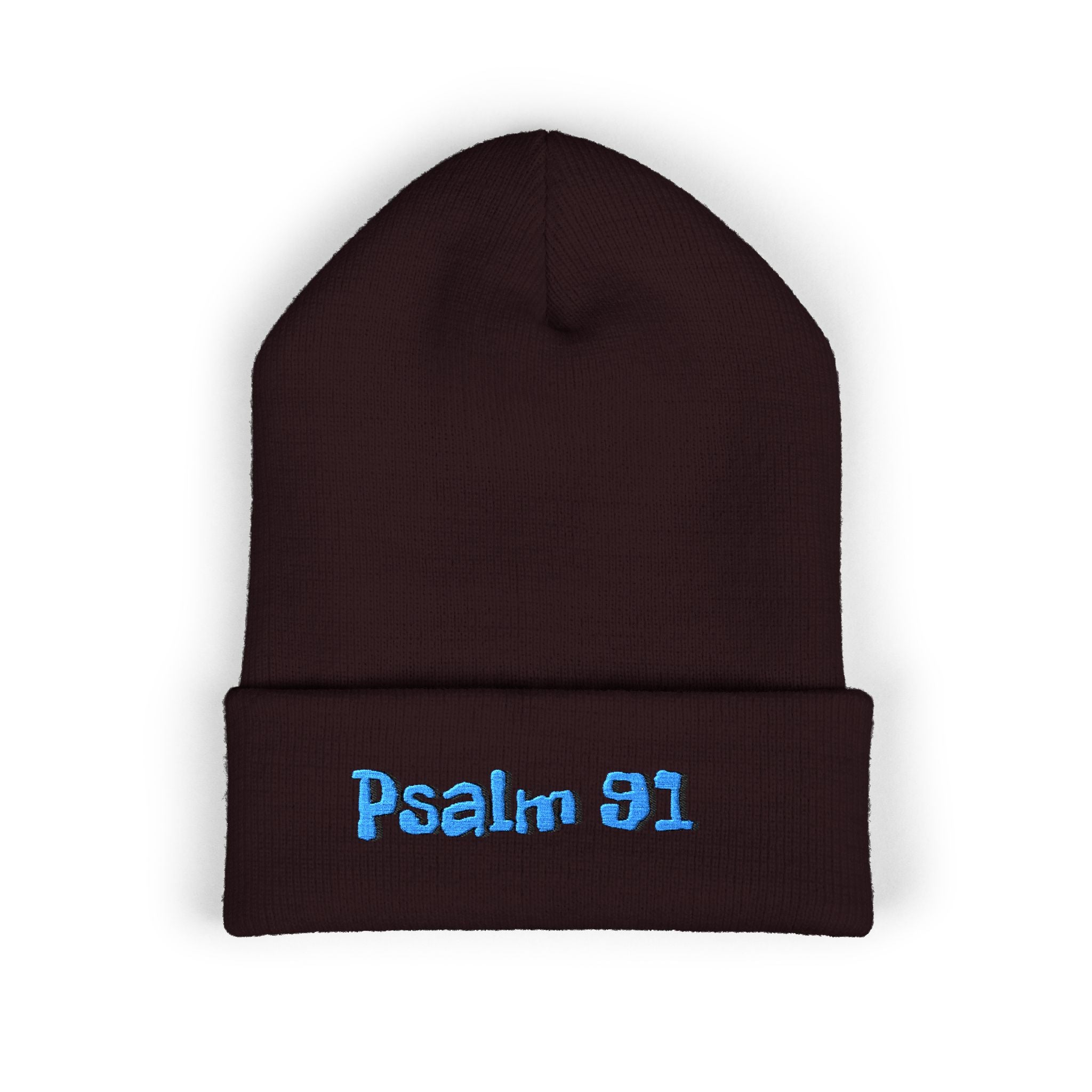 Psalm 91 Embroidered Cuffed Beanie