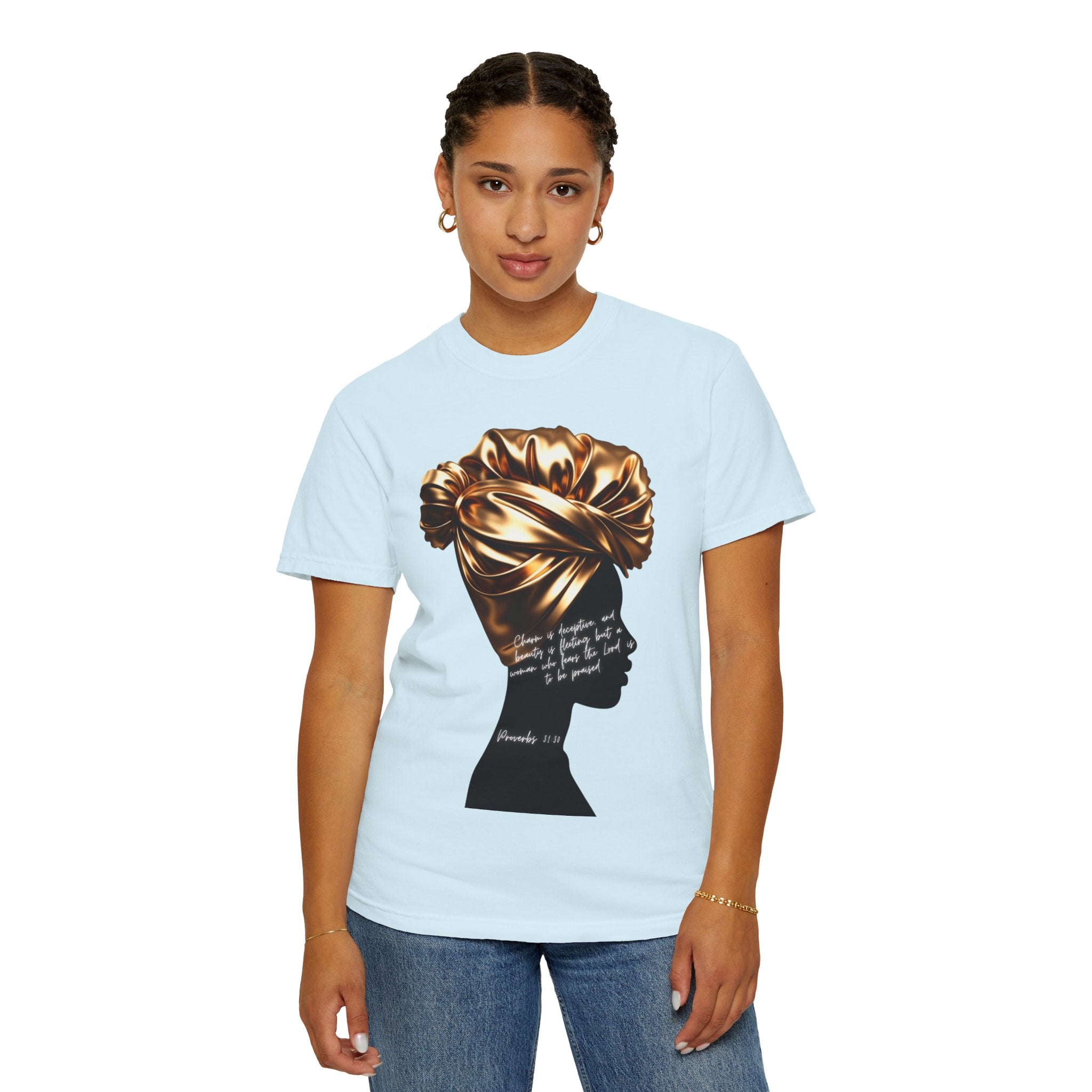 Proverbs 31:30 Gold Headwrap- T-Shirt