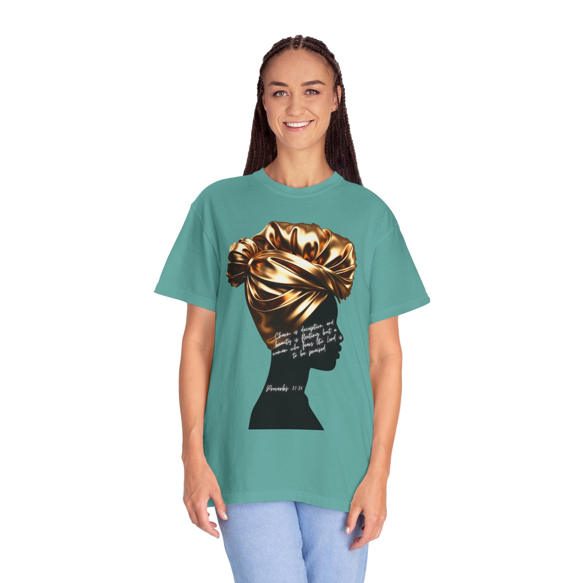 Proverbs 31:30 Gold Headwrap- T-Shirt