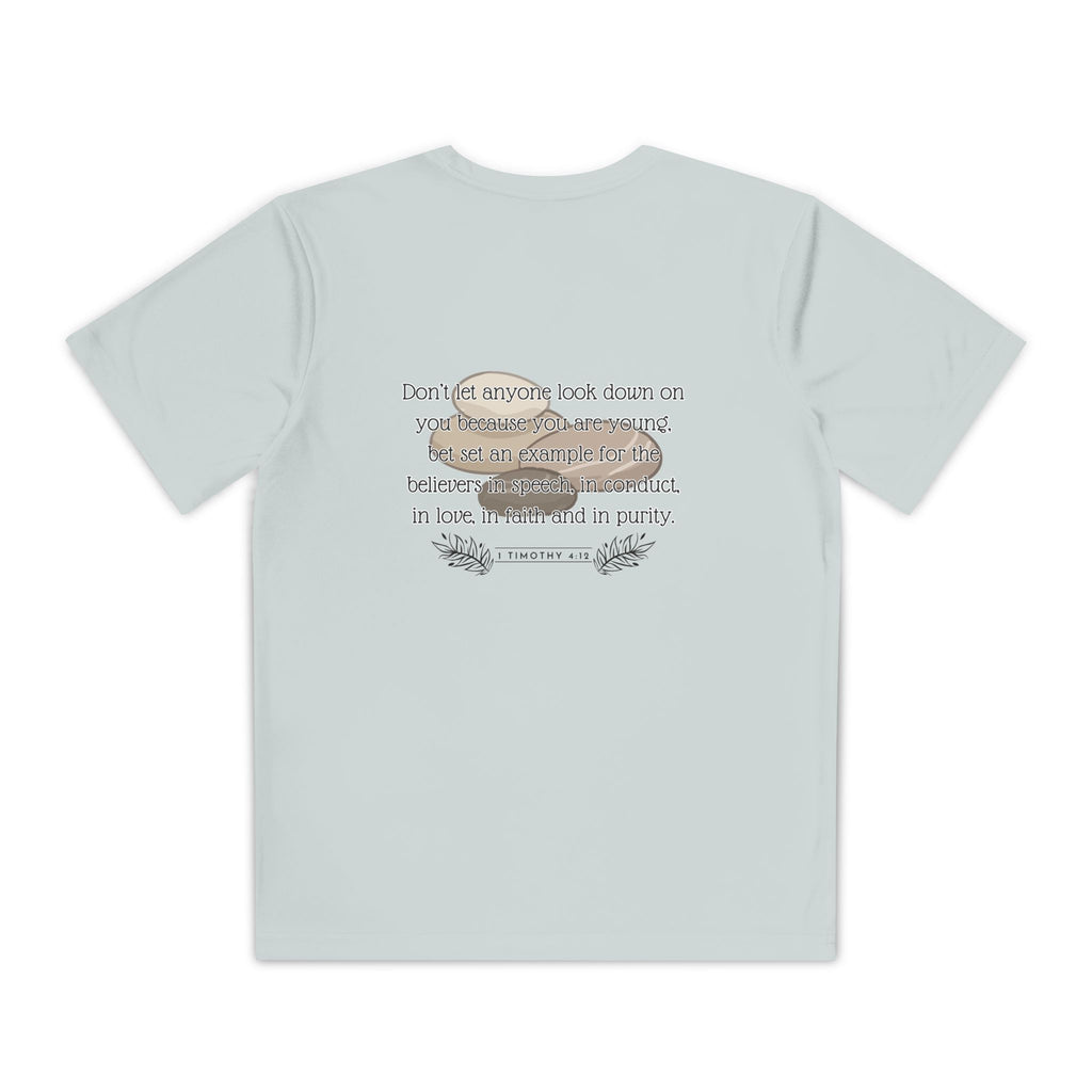 1 Timothy 4:12: 'Small But Mighty' Stones Youth Competitor Tee